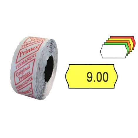 Etichete de pret autoadezive 26x12 mm, 1400 bucati x 6 role, Alb